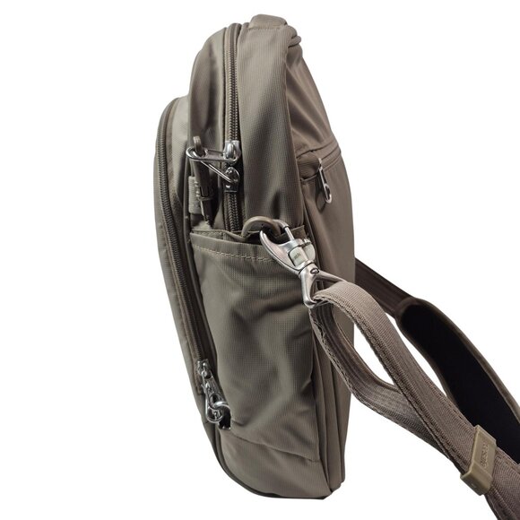* SOLD* Pacsafe Metrosafe LS250 Crossbody Bag Khaki Anti Theft RFID Blocking - Picture 5 of 16